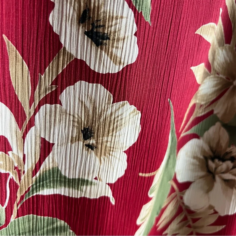 Vintage Alfred Dunner Hawaiian Red Tropical Print Midi skirt, size 18W